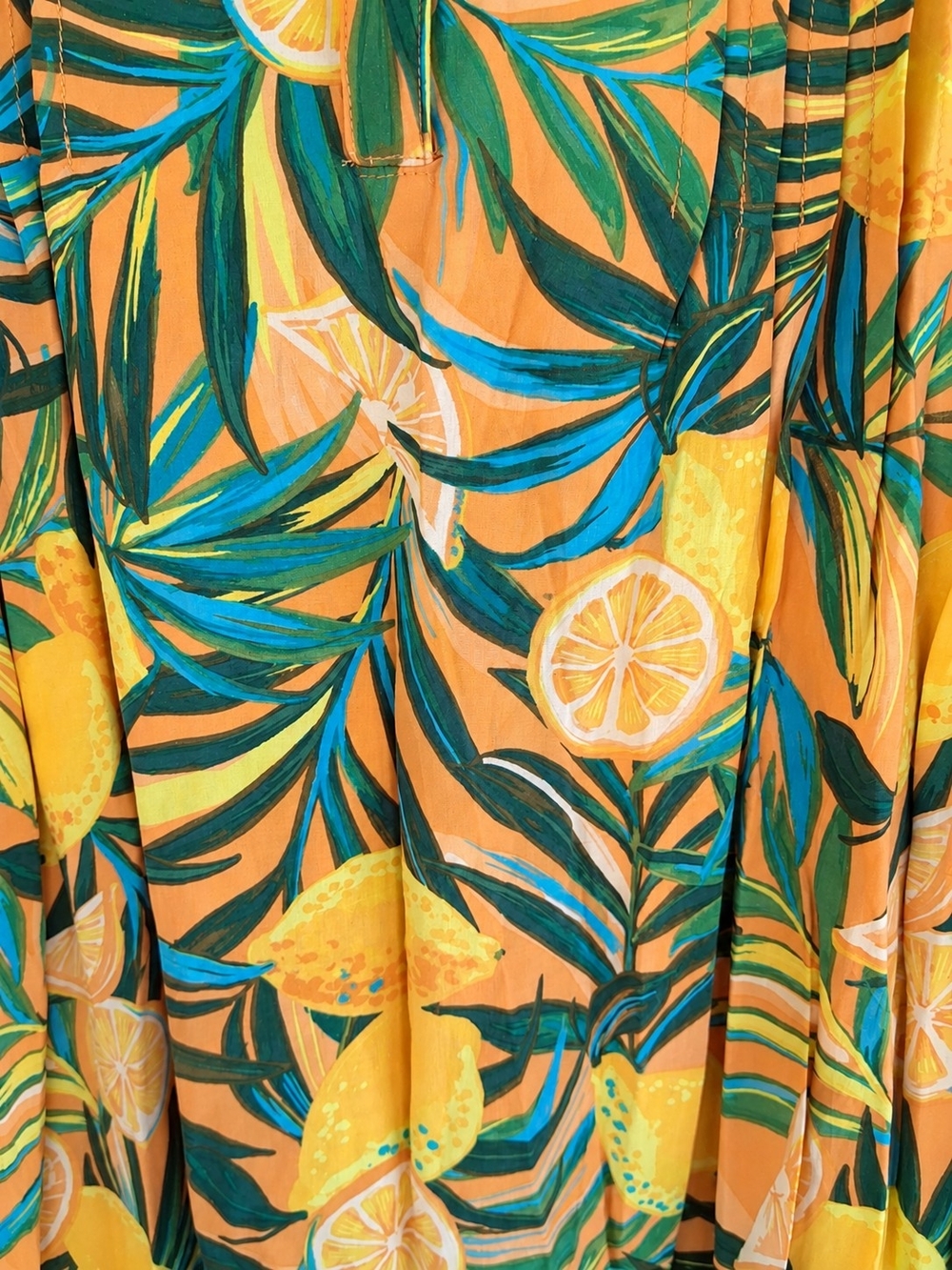 Blue Island 1X NWT Tropical Lemon Print Swim Cover-Up Tunic Dress Plus Boho Chic - Picture 3 of 13